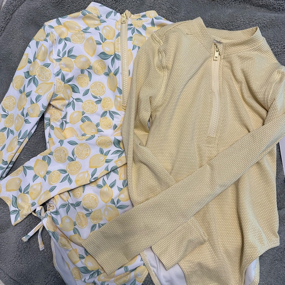 Tahari Kids Swim One Piece - Lemon Print and Yellow